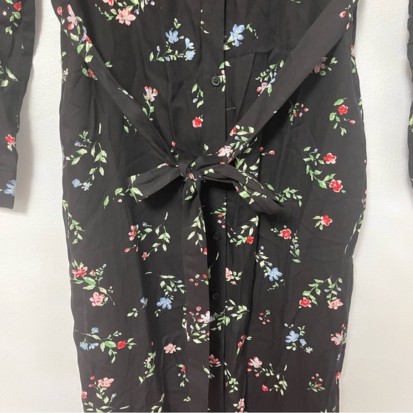 H & M Divided Long Floral Button Down Dress/ Long Shirt With Long Sleeves Size S - Picture 5 of 13